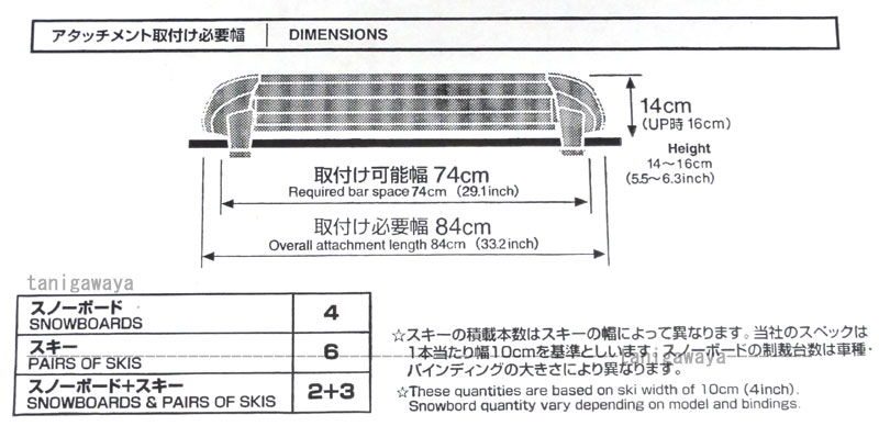 程度良好❗️INNO RH485 ルーフレール車用 スキー／スノーボードキャリア Bibian 比比昂 - ☆ CARMATE カーメイトスキー/スノボキャリア